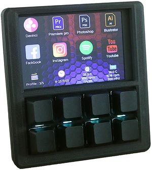 EezBotFun 8-Key Macropad 3.5" TFT LCD Screen Programmable Mechanical Keypad EezBotFun 8-Key Macropad 3.5" TFT LCD Screen Programmable Mechanical Keypad