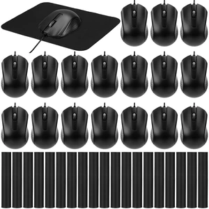 Tallew 20 Pack USB Wired Mouse with 20 Mouse Pads, 3-Button Corded Computer Mice Bulk for PC Desktop, Laptop, Office, School Classroom Use, Black Tallew 20 Pack USB Wired Mouse with 20 Mouse Pads, 3-Button Corded Computer Mice Bulk for PC Desktop, Laptop, Office, School Classroom Use, Black