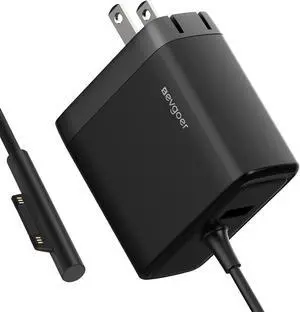 Surface Charger 65W Surface Pro Charger for Surface Pro 3/4/5/6/7/8/9/10/X Power Adapter Compatible for Both Surface Book/Laptop/Tablet Support 44W 36W (Foldable AC Plug)