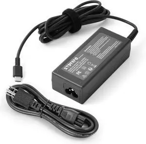 65W USB C Laptop Charger for HP EliteBook 1040 G10 860 G10 ZBook Firefly Envy Spectre x360 Chromebook Fast Charging Easy to Carry