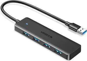 USB 3.0 Hub 4 Ports USB A Splitter Ultra-Slim USB Expander for Mouse Keyboard Flash Drive U Disk Printer Compatible with Laptop Desktop PC Xbox PS5 and More
