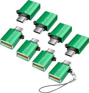 USBC to USB Adapter 8 Pack USB to Type C Adapter C Male to USBA Female Type C Charger USB-A Cable Converter for MacBook iPhone 16 15 iPad  Galaxy and More Green