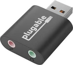 USB Audio Adapter with 3.5mm Speaker-Headphone and Microphone Jack Add an External Stereo Sound Card to Any PC Compatible with Windows Mac and Linux - Driverless