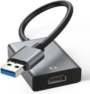 USB to HDMI Adapter - 3.0/2.0 Multi-Monitor Cable Compatible with Windows 7/8/10/11 for Multiple Monitors