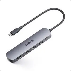 USB C Hub 5-in-1 USB Hub for Laptops 4K HDMI Multiport Adapter with 90W Max Power Delivery USBC & USBA Data Ports USB C Dongle Compact for MacBook  and More (Charger Not Included)