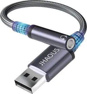 USB to 3.5mm Jack Audio Adapter TRRS Female Headset Audio Jack Adapter USB-A to 3.5mm AUX Stereo Converter Compatible for PC Windows Laptop Mac Desktops Linux PS5 PS4 Docking Station