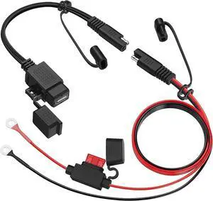 Motorcycle USB Charger SAE to USB Cable Adapter SAE Quick Disconnect 2.1A Waterproof USB Port with Inline Fuse Socket Cable 12V-24V for Motorcycle Cellphone Tablet GPS More