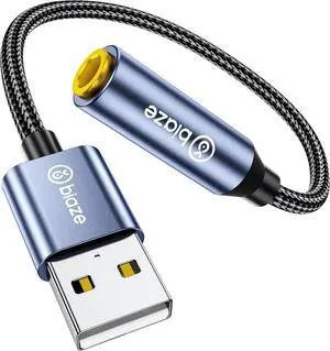 USB to 3.5mm Jack Audio Adapter External Stereo Sound Card USB-A to Audio Jack Adapter with Auxiliary Stereo Converter Compatible with Desktop Laptop Mac Linux and More!