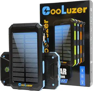 Solar Charger Power Bank 36800mah with 18W PD 5V*3.1A Fast Charging QC3.0 Portable Charger Solar Power Bank IP67 Waterproof Camping Gear Accessory for Outdoor (Blue)