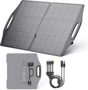 100W Solar Panel w/USB-C(45W PD)+USB-A(Fast Charging 18W) & MC-4 Ports IP68 Waterproof Camping Essentials Folding Portable Solar Charger w/Kickstand for Power Stations Phones Tablets