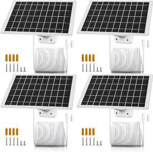 4 Pack Solar Panels for Outdoor Camera Micro USB & USB-C Solar Panel Charger 5V 6W 4W 3W Solar Panel for Security Camera Fit for Wyze Cam Outdoor a.nran Arlo Essential Simplisafe Eufy Cameras