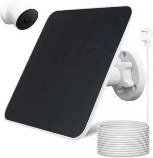 Solar Panel Charger Compatible with Google Nest Cam Outdoor or Indoor Battery - 2nd Generation 5W 13Ft Charging Cable
