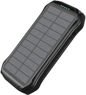 Charger Compatible with  Galaxy S10e - Solar Wireless Rejuva PD Power Pack (16000mAh) Solar Powered Backup Power Bank - Jet Black