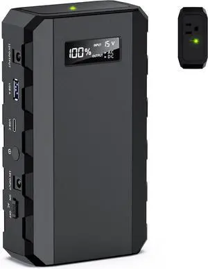 Power Bank with AC Outlet 65W Portable Laptop Battery Bank Fast Charging 88.8Wh/24000mah Power Station for Outdoor Camping PowerBank Travel Home Power Backup