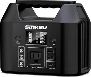 Portable Power Station 122.8Wh LiFePO4 Battery Solar Generator for Home Use 150W Power Bank with AC Outlet for Camping RV Emergency Backup