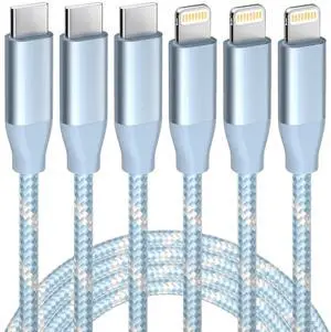 USB C to Lightning Cable 3 Pack 6FT  MFi Certified iPhone Fast Charger Fast Charging Type c to Lightning Cable for iPhone 14 13 12 11 Pro Max Xr Xs 8 and More