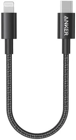 New Nylon USB C to Lightning Cable  MFi Certified for iPhone 14 Series and More (1FT Black)