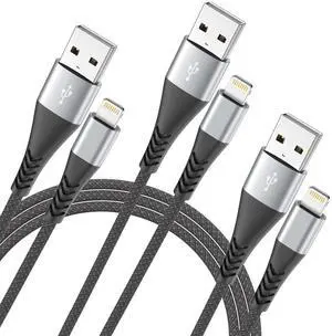 iPhone Charger Fast Charging 3Pack 6FT  MFi Certified Lightning Cable Nylon Braided iPhone Charger Cord Compatible with iPhone 14 13 12 11 Pro Max XR XS X 8 7 6 Plus SE and More