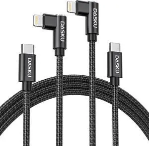 USB C to Lightning Cable [ MFi Certified] iPhone Charger Fast Charging 2Pack 10FT Long Nylon 90 Degree Type C iPhone Charger Cord Compatible with iPhone 14/13/12/11/XS/XR/X/8/iPad and More