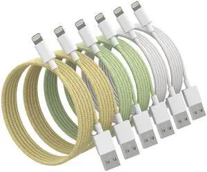 iPhone Charger Cord [ MFi Certified] Lightning Cable 6Pack (3/3/6/6/6/10 FT) Nylon Braided USB Charging Cable for iPhone 14/13/12/11 Pro Max/XS MAX/XR/XS/X/8/7/6s Plus iPad