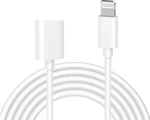 iPhone Extension Cord Lightning Male to Female Charging Adapter Extension Cable 6.6FT iPhone Charging Cable Video & Audio Compatible for iPhone iPad Data Sync Fast Charging Connector Extension