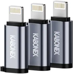 [ MFi Certified] USB C to Lightning Adapter | 36W PD Fast Charging | Compatible with iPhone 14/13/12/11/X/8/7/6/5S/Se Series iPad Pro iPod Nano | Type C to Lightning Adapter - 3 Pack