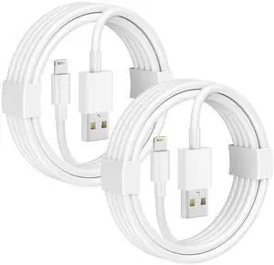 Car  Carplay Cable 2Pack Car Charger Cord USB A to Lightning Cable for iPhone 14/13/12/11/Pro Max/XS/XR/X/8/7/6 Plus/SE iPad 9/8/7/6/5 iPad mini 5/4/3/2 Air 3/2 Fast Charging Cord 3FT White