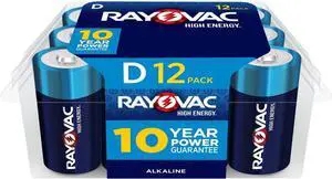 High Energy D Batteries (12 Pack) Alkaline D Cell Batteries