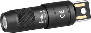 IMINI 2 EDC Rechargeable Keychain Flashlight 50 Lumens Compact and Portable Mini LED Keyring Lights with Built-in Battery Ideal for Everyday Carry and Emergencies (Black)