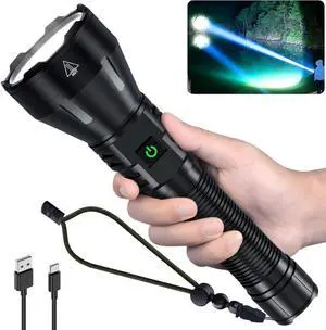 Rechargeable Flashlights High Lumens 990000 Lumens Super Bright Flashlight 5 Modes LED Powerful Flashlight Adjustable & Waterproof Versatile Tactical Flashlight for Emergencies Hiking Camping