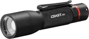 COAST HX5 360 Lumen LED Flashlight Pure Beam Focusing Slide Focus Pocket Clip Weatherproof Pocket Sized Battery Included