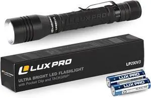 LP290V3 LED Flashlight - Bright 300 Lumens with 3 Light Modes - Aircraft-Grade Aluminum with IPX4 Waterproof Protection & Patented TackGrip - Camping Outdoor Home - Batteries Included