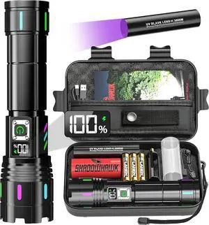 Flashlight 2000 High Lumens Rechargeable - 30W Super Bright LED Flash Light with LCD Display | 3937ft Beam & 12H Long Lasting USB C Powerful Handheld Flashlight for Home Camping Hiking Emergency