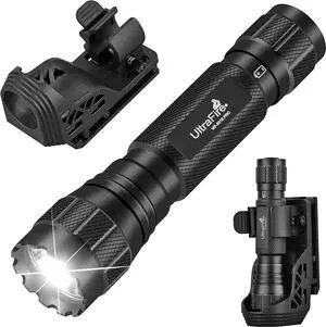 Tactical Flashlight with Holster 1200 High Lumens Law Enforcement LED Flashlights with Belt Holder Police Flashlight with Holster for Duty Belt WF-501B PRO