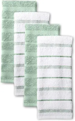 Albany Kitchen Towel 4-Pack Set Pistachio/White 16x26