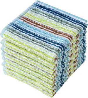 Kitchen Dishcloths for Washing Dishes Ultra Absorbent Dish Rags Cotton Cleaning Cloths Pack of 8 12x12 Inches (Mix-1 12x12 inch)