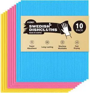 Swedish Dish Cloth 10PK Swedish Dishcloths for Kitchen Reusable Paper Towels Washable Sponge Cloths Kitchen Absorbent Dish Rags Dish Towels Cloth 7x6
