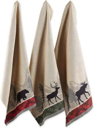 Woodlands Collection Dishtowel Set 18x28 in The Woods 3 Piece