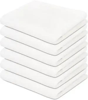 Dish Cloth Towels - White Dish Towel 15 x 25 - 100% Cotton Super Absorbent Kitchen Towels Soft Reusable Cleaning Bar and Tea Towel Set (6 Pack White)