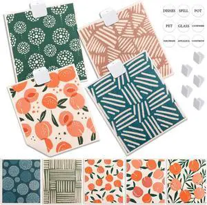 10 Pack Swedish Dishcloths with Hanging Clips Reusable Swedish Dish Towels Biodegradable Cellulose Cleaning Cloths Washable Dish Wipes for Kitchen Home Office(Quick Drying & Super Absorb)