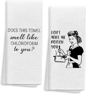 2 Pack Funny Highly Absorbent Bath Towels Kitchen Towels Dish Kitchen Towels Flour Sack Towel Funny Dish Cloth Hand Towel for Bathroom Kitchen Hostess New House Housewarming