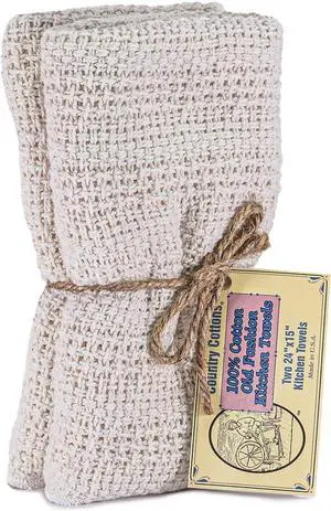 Old Fashion 100% Cotton Made in The USA Highly Absorbent Kitchen Towels - Set of 2-24x15