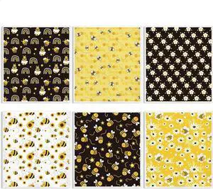 Bee Swedish Kitchen Dishcloth 6 Pack Bumble Bee Daisy Dish Towels Yellow Black Hand Drying Tea Towels Honeybee Cotton Dishcloth for Spring Summer Cooking Baking Cleaning Wipes 6.7 x 7.7 Inch