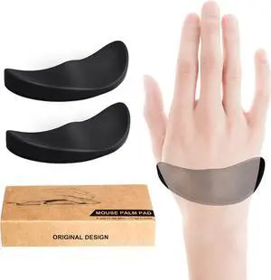 Right-Handed Truly Ergonomic Wrist Rest for Mouse 2 Pack Carpal Tunnel Support Pain Relief Anti-Fatigue Easy Glide Office Computer Laptop Gaming Black