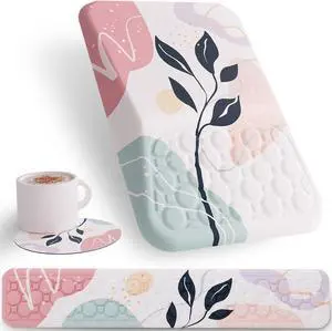 Mouse Pad with Wrist Rest and Keyboard Wrist Rest Ergonomic Wrist Rest for Computer Office Gaming Pink
