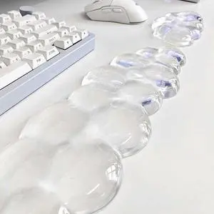 Mouse Pad with Wrist Rest Soft Cloud Gel Keyboard Mouse Pad Set with Hand Wrist Support Cute Non Slip Office Desk Accessories for Comfort/Pain Relief/PC Gaming/Computer/Laptop (Clear Cloud)