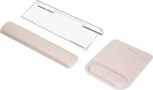 Computer Keyboard Stand&Wrist Rest Support for Keyboard &Mouse Pad Set Ergonomic Massage Wrist Rest Set Easy Typing Working Acrylic Clear Stand for Office Home Apricot