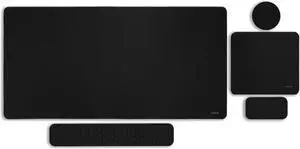 Large Gaming Mouse Pad&Massage Keyboard Wrist Rest&Mousepad&Wrist Rest&Coaster Ergonomic Non-Slip Base Pad Set&Pain Relief Easy Typing Cushion with Memory Foam for Home Office Black