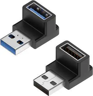 90 Degree USB 3.1 Adapter UpDown USB A Male to Female Adapter for PC Laptop USB A Charger and More USB Devices (UpDown)