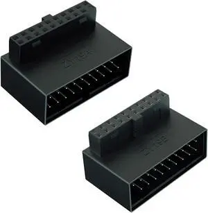 USB 3.0 90 Degree Motherboard Connector L-Type USB 3.0 19-pin Connector 90 Degree 19 pin/20 pin Male to Female Power Adapter for Desktop Internal Connector (Up & Down)